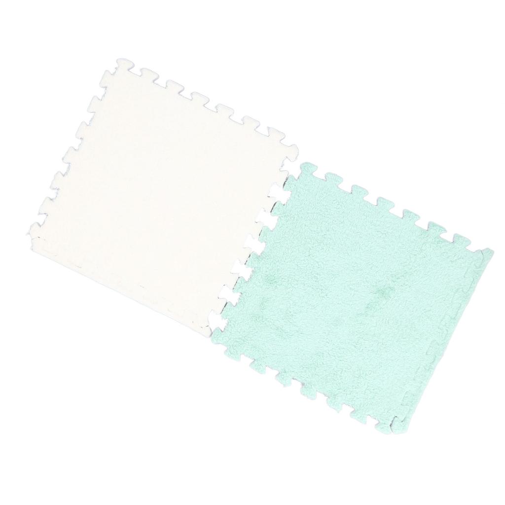 10pcs Plush Foam Interlocking Floor Mat Soft Anti Slip Cuttable Color Block Thickened Foam Tiles
