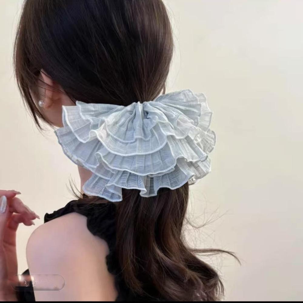 Multi-Layer Wavy Lace Scrunchie Premium Sense Hair Accessories Luxury Hair Ties Women