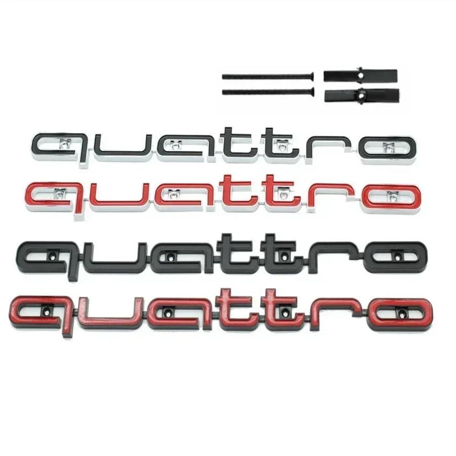 1 шт. Эмблема Quattro 3D ABS Эмблема на переднюю решетку автомобиля для A3 A4 A5 A6 A6L A7 A8 Q3 Q5 Q7 S3 S4 S5 RS3 RS4 RS6 Аксессуары для значка