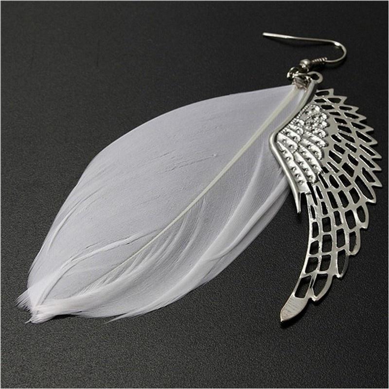 Превосходные 1 пара ретро женские женские серьги с крыльями ангела и перьями, ювелирные изделия из сплава FE63