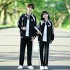 Комплект черной бейсбольной куртки в стиле колледжа для студентов – 3 предмета, осенняя спортивная школьная форма