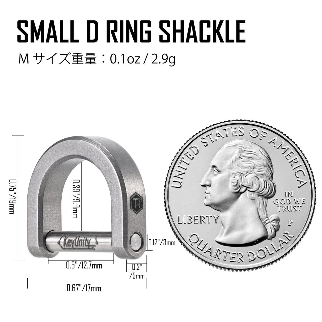 KeyUnity Титановое кольцо для ключей KA17, D-образный брелок, Легкий, D-образный, Ключи от машины, DIY хранение ключей,
