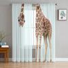 Animal Giraffe Probe Window Treatment Tulle Modern Sheer Curtains for Kitchen Living Room the Bedroom Curtains Decoration