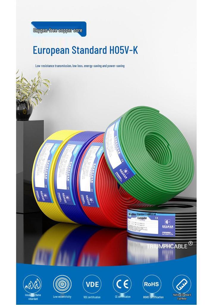 H05V-K Silicone Flexible Wire, Single-core, 0.2~0.75 sq mm, Pure Tinned Copper, PVC Insulation, Eco-Friendly, Flame Retardant.