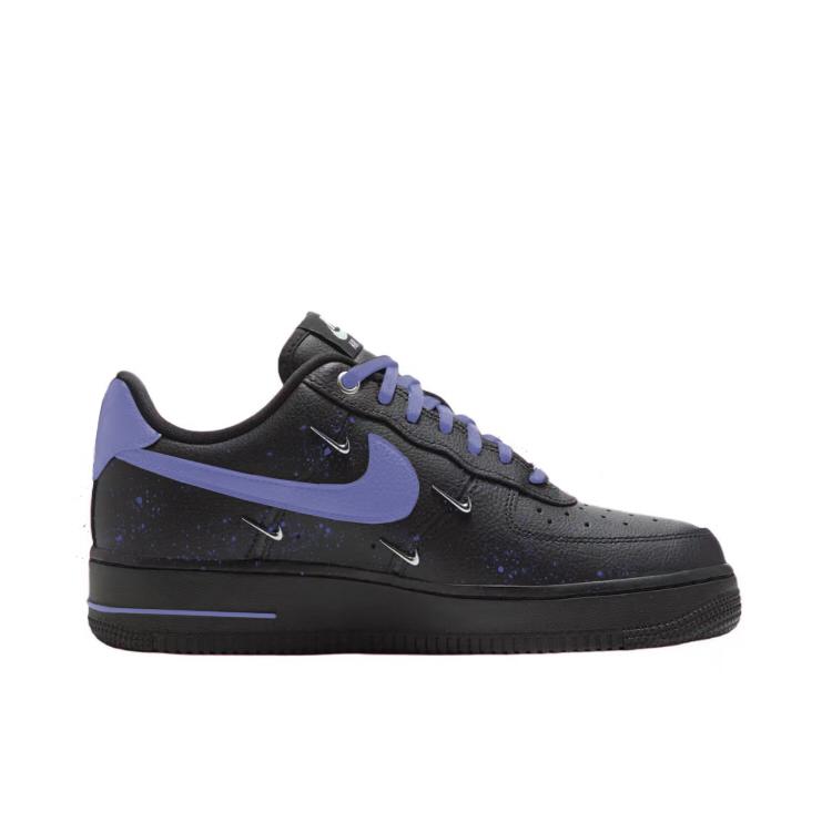 Nike Nike Air Force 1 Низкие, Устойчивые к истиранию, Скейтбордические Туфли, Женские, Черно-Фиолетовые, HQ1180-001(Команда352-)