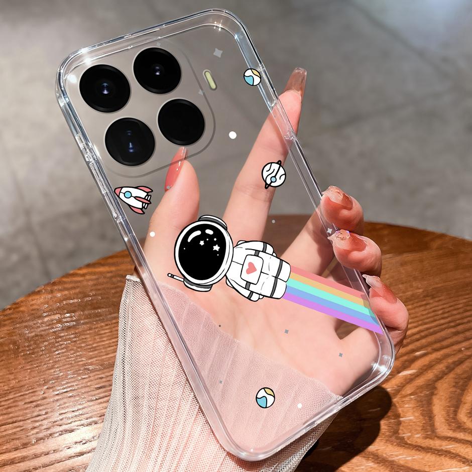 Чехол Для Xiaomi17T 17Ultra Красивый Цветок Астронавт Защита от Отпечатков Пальцев Прозрачный Чехол Для Xiaomi 17T 17 Ultra Coque Funda