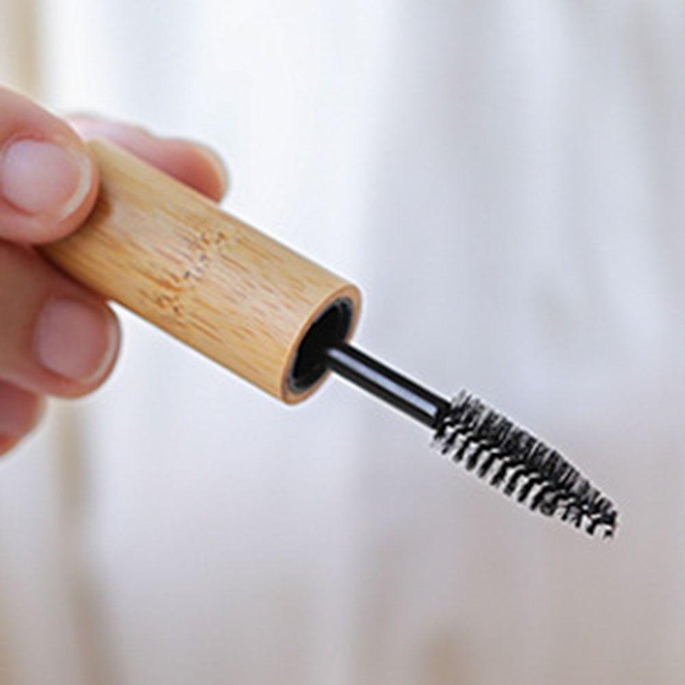 Bamboo Lid Mascara Container Compact Eyelashes Tube Portable Lip Gloss Tube Travel