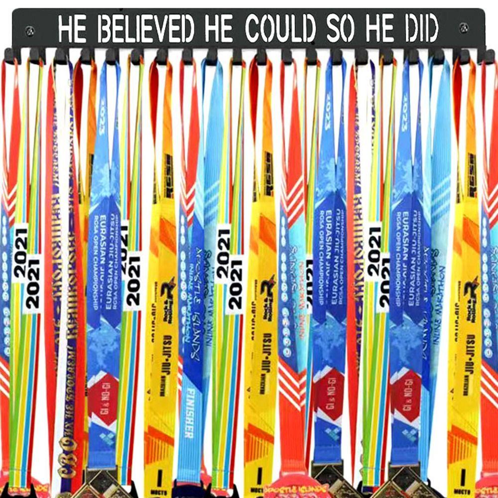 Inspirational Words Medal Display Rack Easy to Install Award Holder Karate Competitions