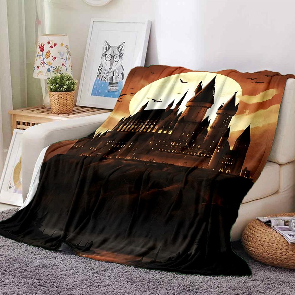 1pc castle moon Flannel Blanket Soft Warm Throw for Home, Office, Travel, All Season Cozy Bedding Gift, Office