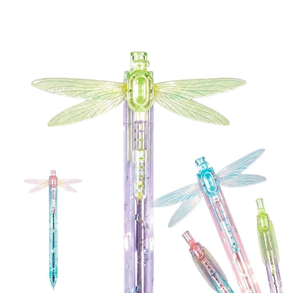 Smooth Writing Dragonfly Pen with Moving Wings 0.5mm Gel Pens Gifts Black Ink Pens Student Writing