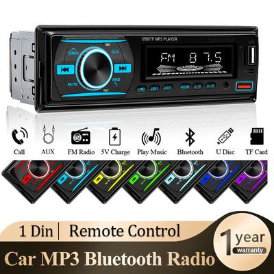 1din автомобильный радиоприемник стерео мультимедиа MP3-плеер стереосистемы для автомобиля универсальный с Bluetooth FM 12 В ISO мощность 60 Вт Aux вход USB