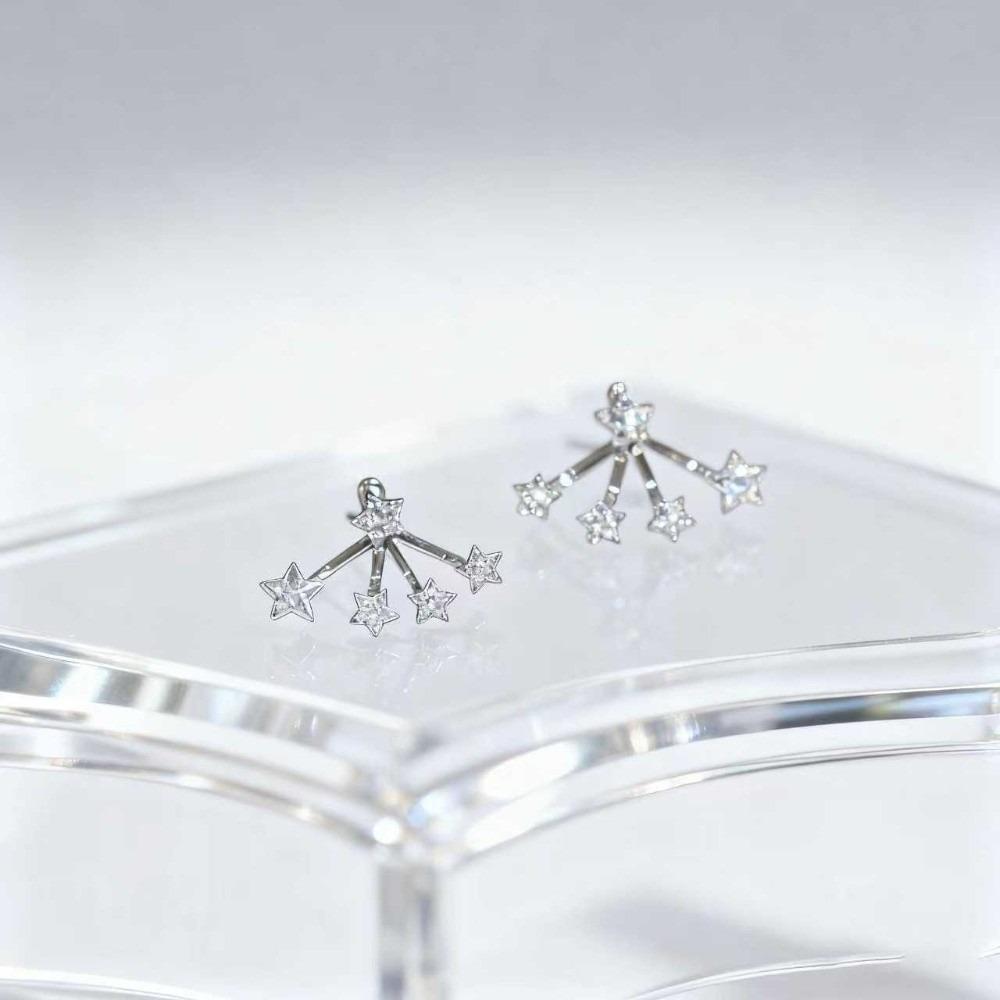 Elegant Sparkling Studs Light Luxury Zircon Earrings Women Star Crystal Earrings Gifts