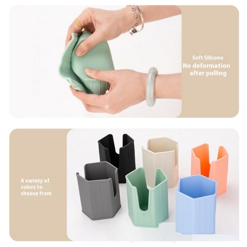 Mouthwash Cups Holder Stackable Silicone Cup Dispenser For Bathroom Sink Counter Space-Saving Mouthwash Cup Holder Small