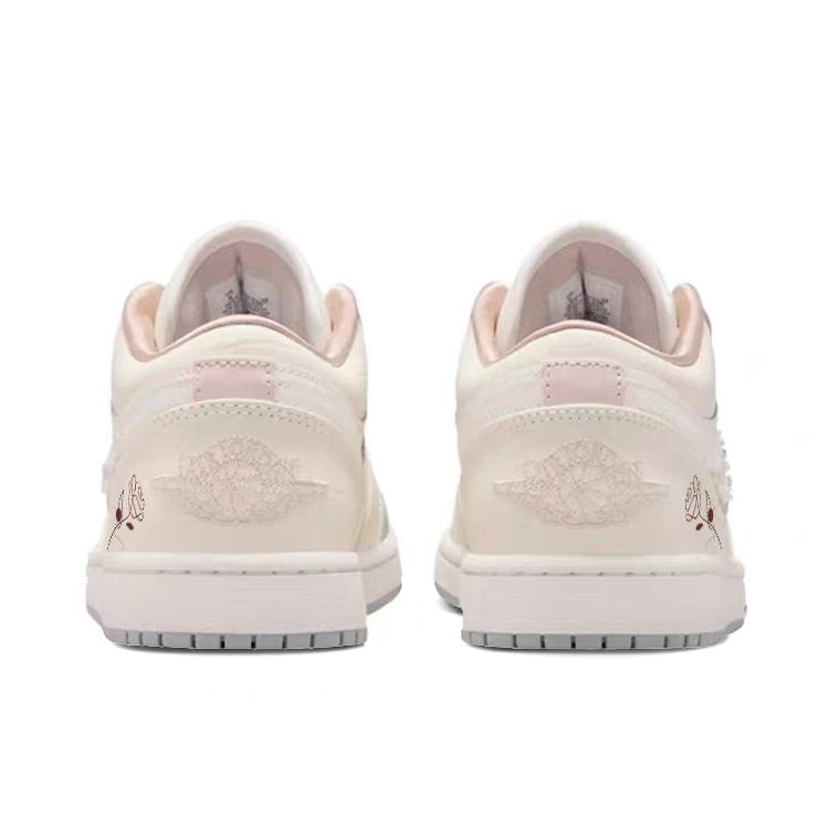 Jordan Air Jordan 1 Cushioning Low top Vintage Basketball Shoes Women's Ecru IH7323-100(Team366-)