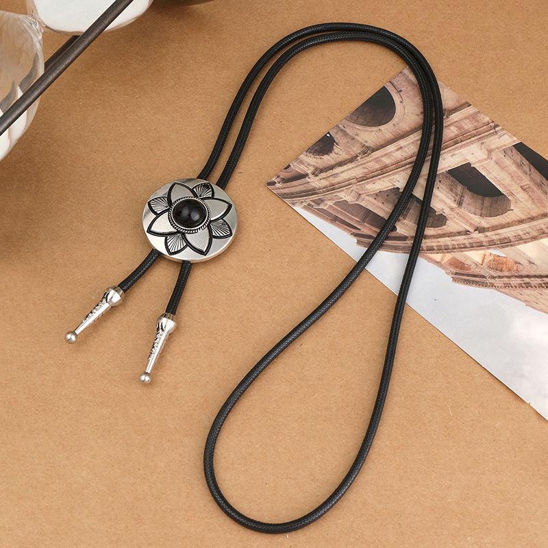 Бирюзовая ковбойская галстук-боло восковая веревка ожерелье для мужчин и женщин