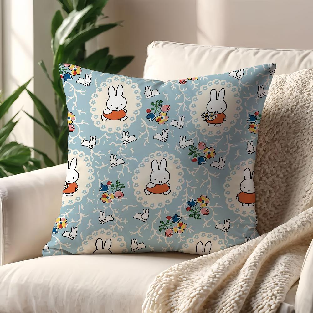 Cute MMiffy Rabbit Kawaii cushion cover For Pillow Printing Sofa Decoration Home Car Room Coffee Shop Office Nordic Simplicity