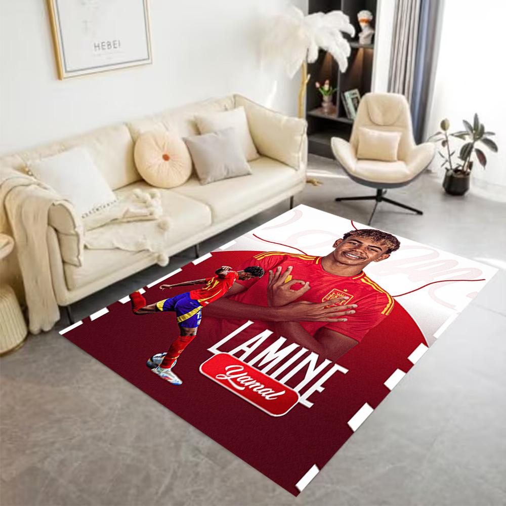 Lamine Yamal's Spain Champions Celebration Floor Rug Office Rug Suitable for Study room Game Room Playrooms Dining Room Antislip Carpet Decorate Offic