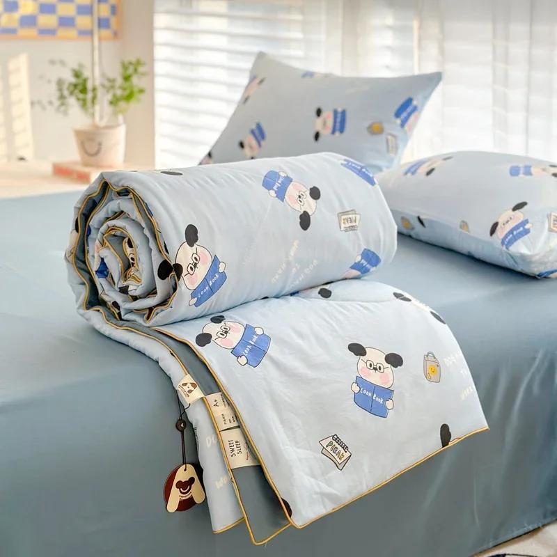 Мягкое четырехсезонное пуховое одеяло с кондиционером, летнее тонкое одеяло, дышащее мягкое офисное одеяло для сна