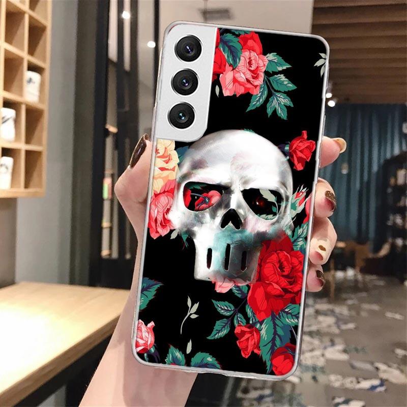 Цветочный Сахарный Череп Цветок Мягкий Чехол Для Телефона Для Samsung Galaxy S24 S23 S22 S25 Ultra S21 Plus S20 FE S10 + S24Ultra Узор Чехол S