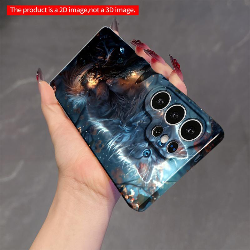2DFlat Samsung phone case Blue-Eyed Kitten in Magical Forest Applicable to Galaxy S23 S24 S25ULTRA S26 A12 A14 A15 A16 A54 A55