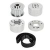 Belt Pulley Kit with 1.5in Width Cogged Belt PC2258 Replacement For Big Block 383 400 413 440 Engine Silver