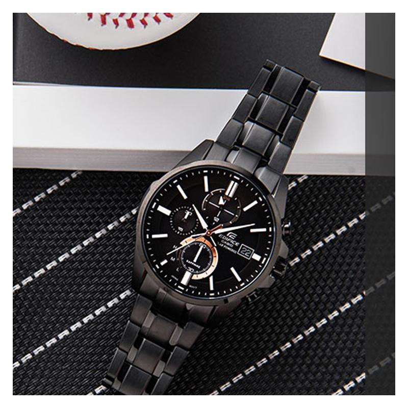 Casio Серия EDIFICE Модные Деловые IP-покрытие Черные Частицы Стекло из Искусственного Сапфира Солнечный Спортивные Водонепроницаемые Кварцевый Механизм EFB-560SBC-1AVUPR