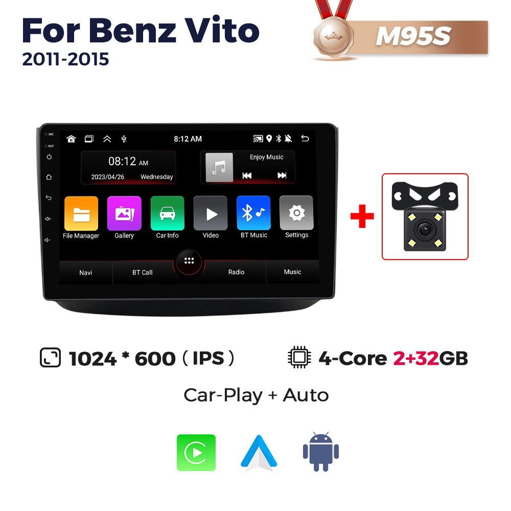 NaviFly HD Screen Android 13 Car Radio For Mercedes Benz Vito 2011-2015 10inch Wireless Carplay Multimedia Player GPS Navigation