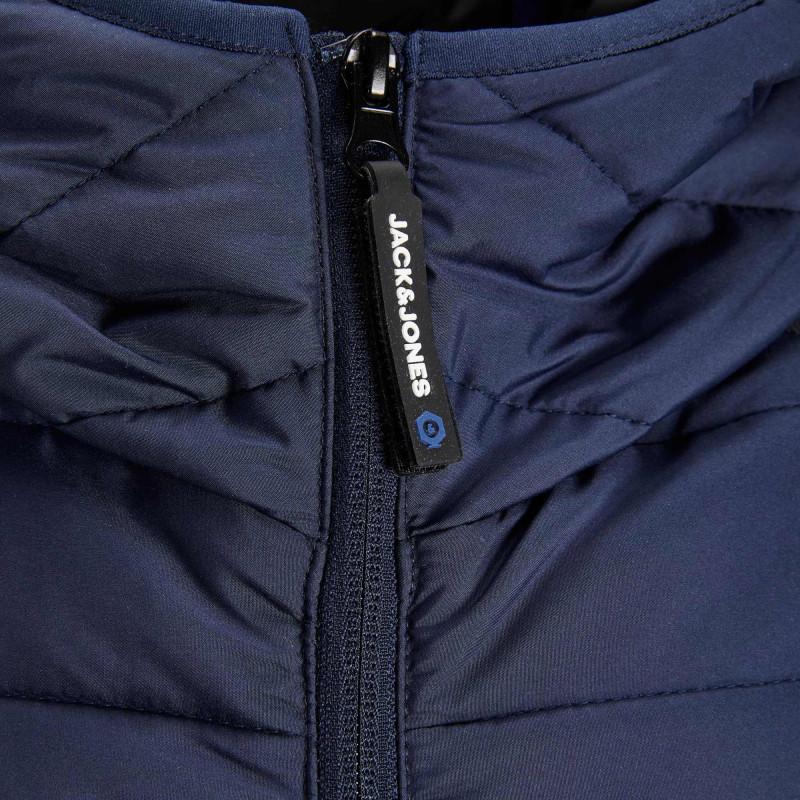 Мужской стеганый пуховик на молнии с капюшоном из двух материалов JACK & JONES