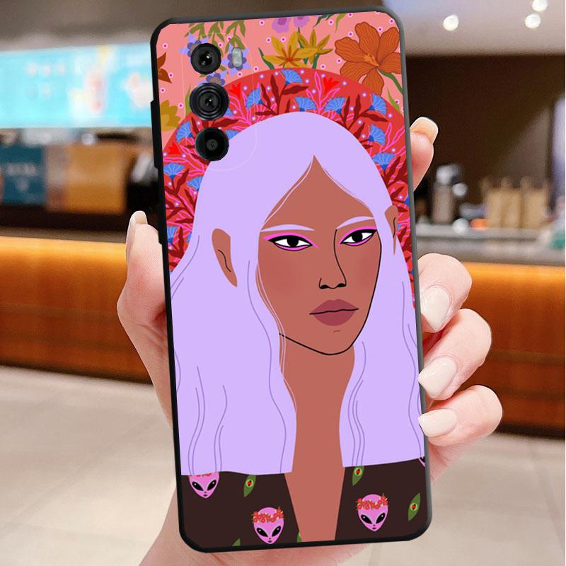 Women Flowers Russian Phone Case For Motorola Edge 60 50 40 Pro 60 50 40 30 Ultra Neo Fusion Moto G Play G Stylus G Carcasas