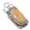 Fossil Coral Handmade 925 Sterling Silver Jewelry Pendant 2.56" w4Z50