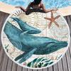 Sea Turtle Round Beach Towel Undersea World Thick Shower Bath Towels Microfiber Summer Swim Circle Yoga Mat 150cm With Tassels