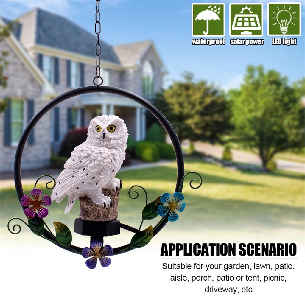 Новая солнечная смола Сова из кованого железа перезвон ветра свет садовое украшение Рождественский подарок