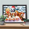Full Square Round Diamond Painting Christmas Diamond Embroidery Sale Dog Animal Mosaic New Year's Gift