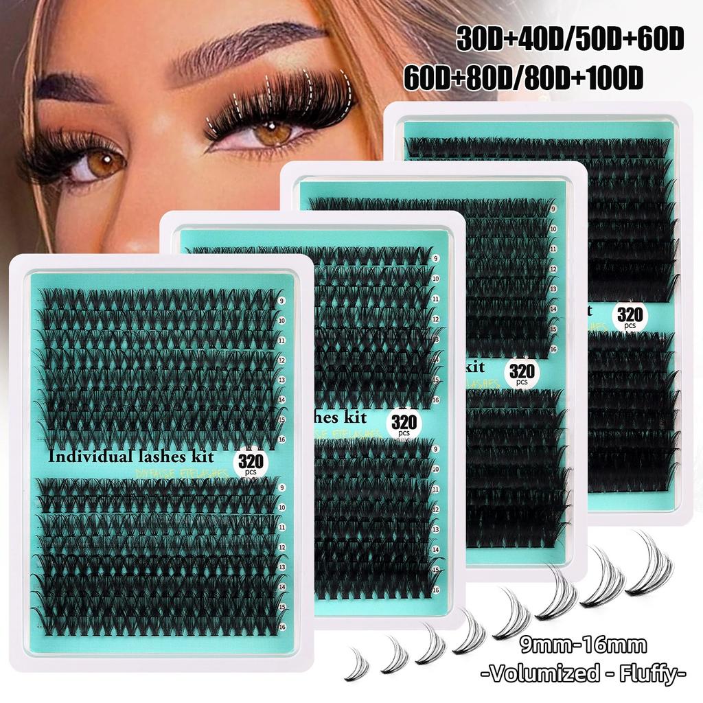 320 Clusters Beauty Lash Extension Kits Private Label Custom Logo 3d Soft Classic Custom Lashes Individual Eyelash Extensions