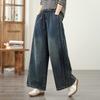 Dimanaf 2025 New Elastic Jeans Harlen Pants Women Loose Basic Denim Trousers Big Casual Blue Pants