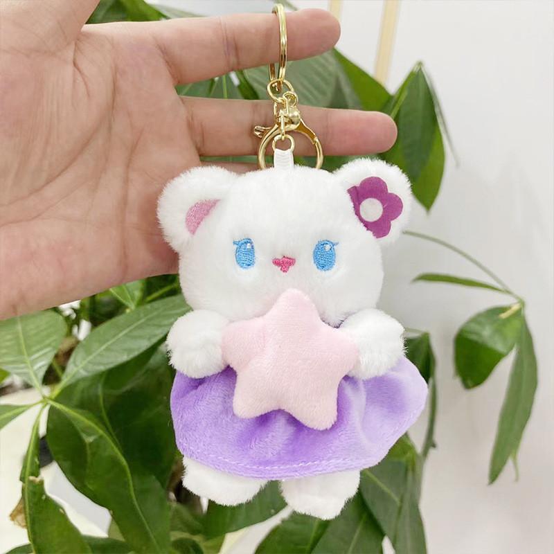 Cute Bear Cartoon Plush Toy Keychain With Short Fur For Kids And Gifts Adults