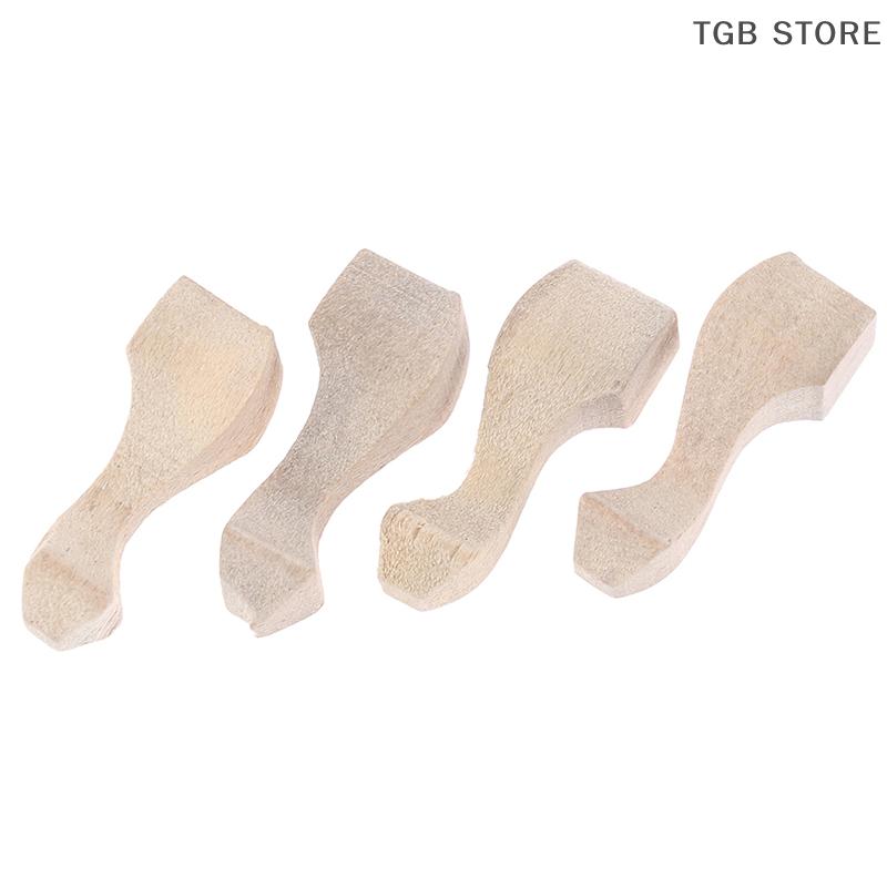 4 шт./комплект Дерево 1/12 Чайный столик Шкаф Ножка дивана DIY Кукольный домик Миниатюрный Аксессуар для изготовления Игрушки