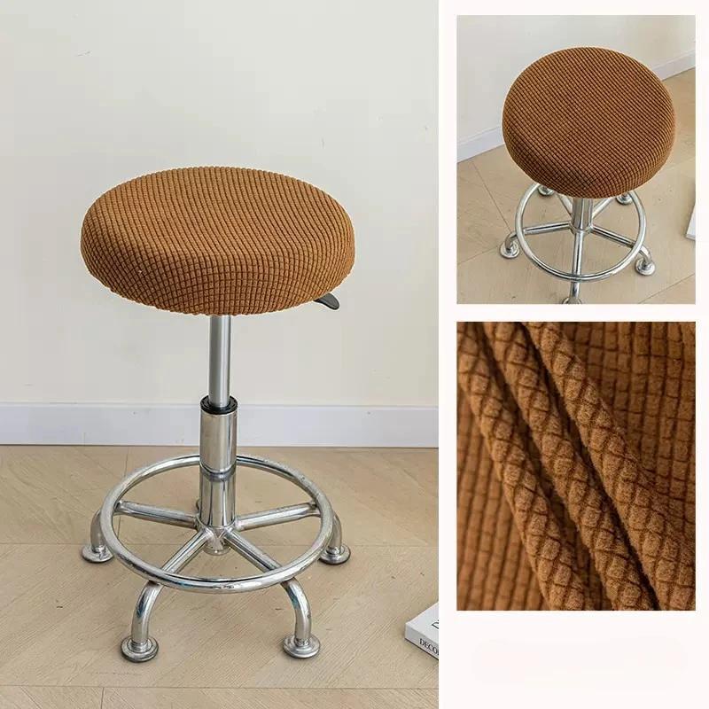 Round Jacquard Stool Cover Stretch Home Saet Cover Case Elastic Chair Cushion Cover Washable Bar Chair Slipcover Thickened Premium Quality