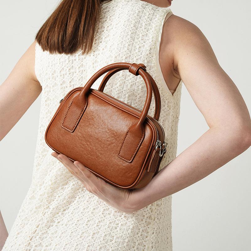 Genuine Leather Single-shoulder Women's Crossbody Bag A Niche and High-end Handbag for Office Women