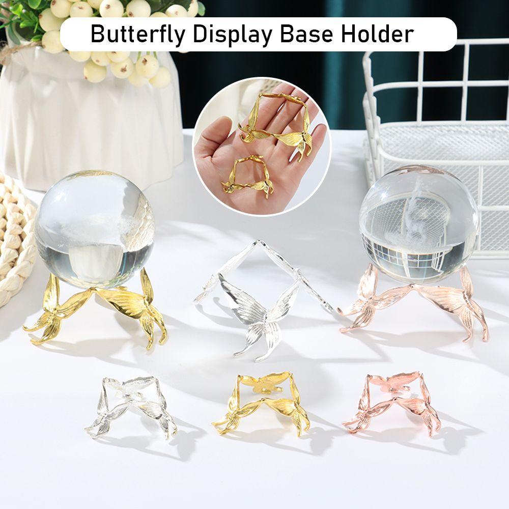 Exquisite Butterfly Display Base Holder Metal DIY Crystal Ball Display Stand Sphere Support Home Decoration Photography Props