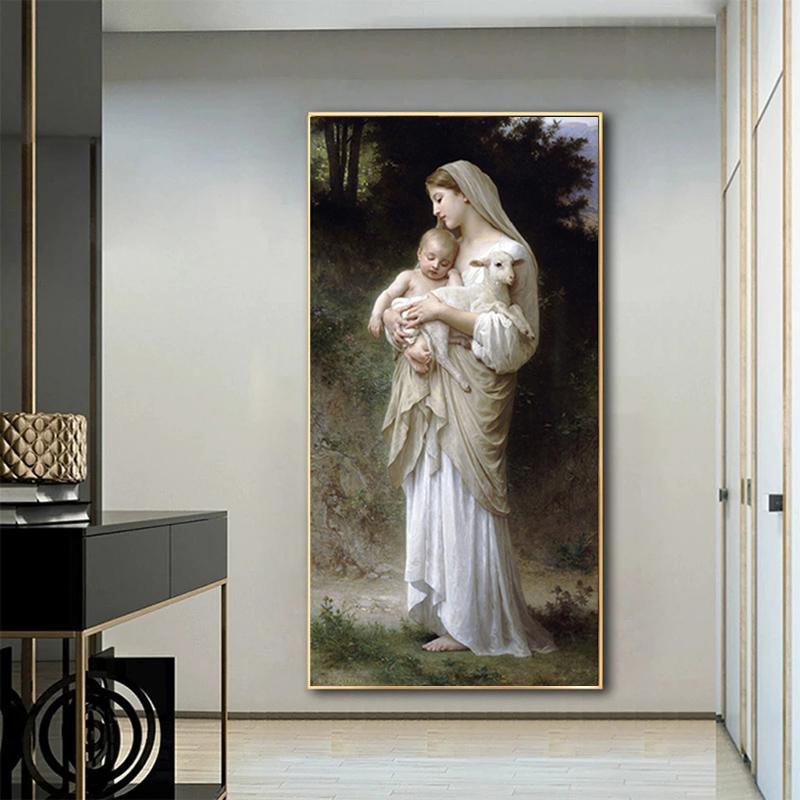 Абстрактные портреты Иисуса и Девы Марии, детские портреты, постеры и принты, скандинавские настенные художественные холсты, картины в гостиной