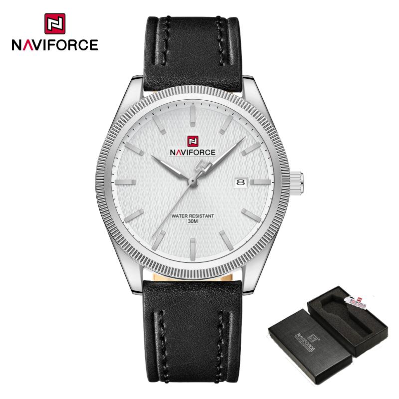 Мужские часы NAVIFORCE Бренд Мужские Часы на Кожаном Ремешке Мужские Повседневные Высококачественные Кварцевые Водонепроницаемые Наручные Часы Montre Femme 2026
