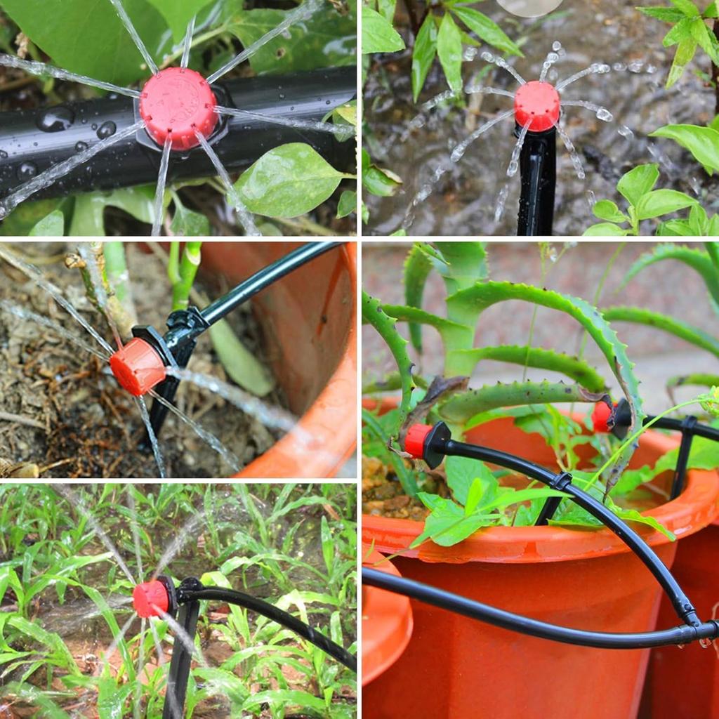 50Pcs Adjustable Drip Irrigation Emitters, 1/4Inch Adjustable Micro Drip Irrigation System Watering Sprinklers .