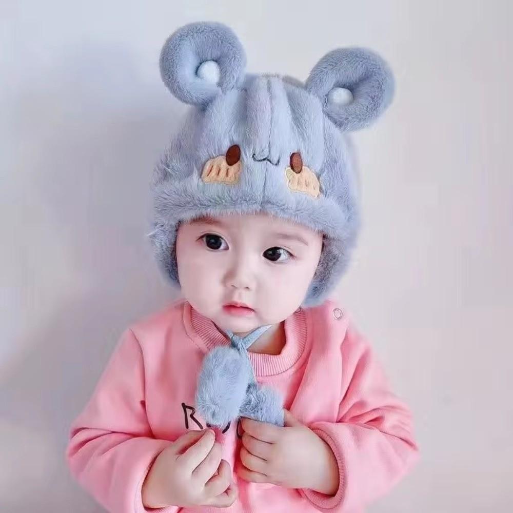 Thickened Beanie Cap Plush Kids Earflap Bonnet Cap Cute Winter Baby Hat for Children