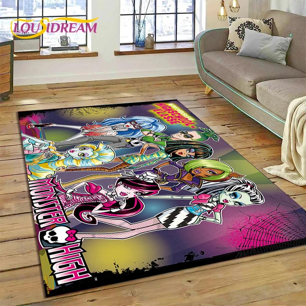 Мультяшный Ковер Monster High Draculaura Вампир для Гостиной Спальни Домашний Декор, Нескользящий Декоративный Коврик для Дивана Прихожей Подарок
