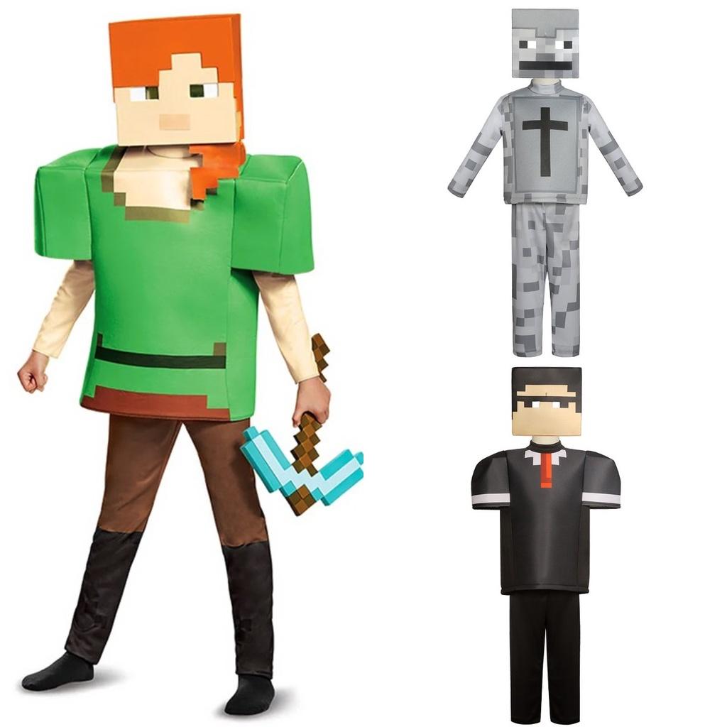 Minecraft Детский Прочный Полиэстер Костюм Алекса Косплей Игровой Сценический Костюм Для Хэллоуина Рождества Реквизит