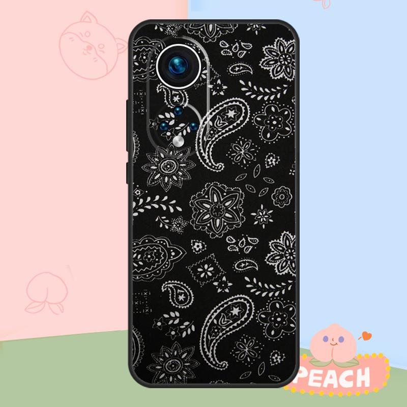 Black Bandana Paisley Case For Honor Magic 6 7 8 Pro Honor 400 200 50 70 90 Lite X8b X8c X9b X9c X9d Win RT Cover