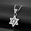 Personalized Retro Hexagram Men'S Titanium Steel Pendant Necklace
