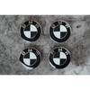 4 шт. Колпачки ступицы литых дисков BMW 68 мм Черно-белый комплект - Высококачественный АБС-пластик Алюминий - Подходят для нескольких моделей BMW