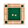 Party Supplies 4 Players 4 Sided 10 Number Shut The Box Dice Board Game Flaps & Dices Game Wooden